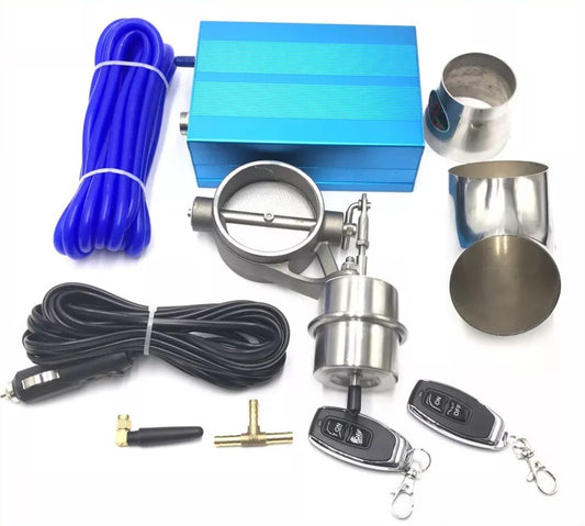 63mm Vaccum Control Exhaust Valve/Cutout Set with Vacuum Pump With Wireless Remote Controller Switch Cut off EGRKit Shop