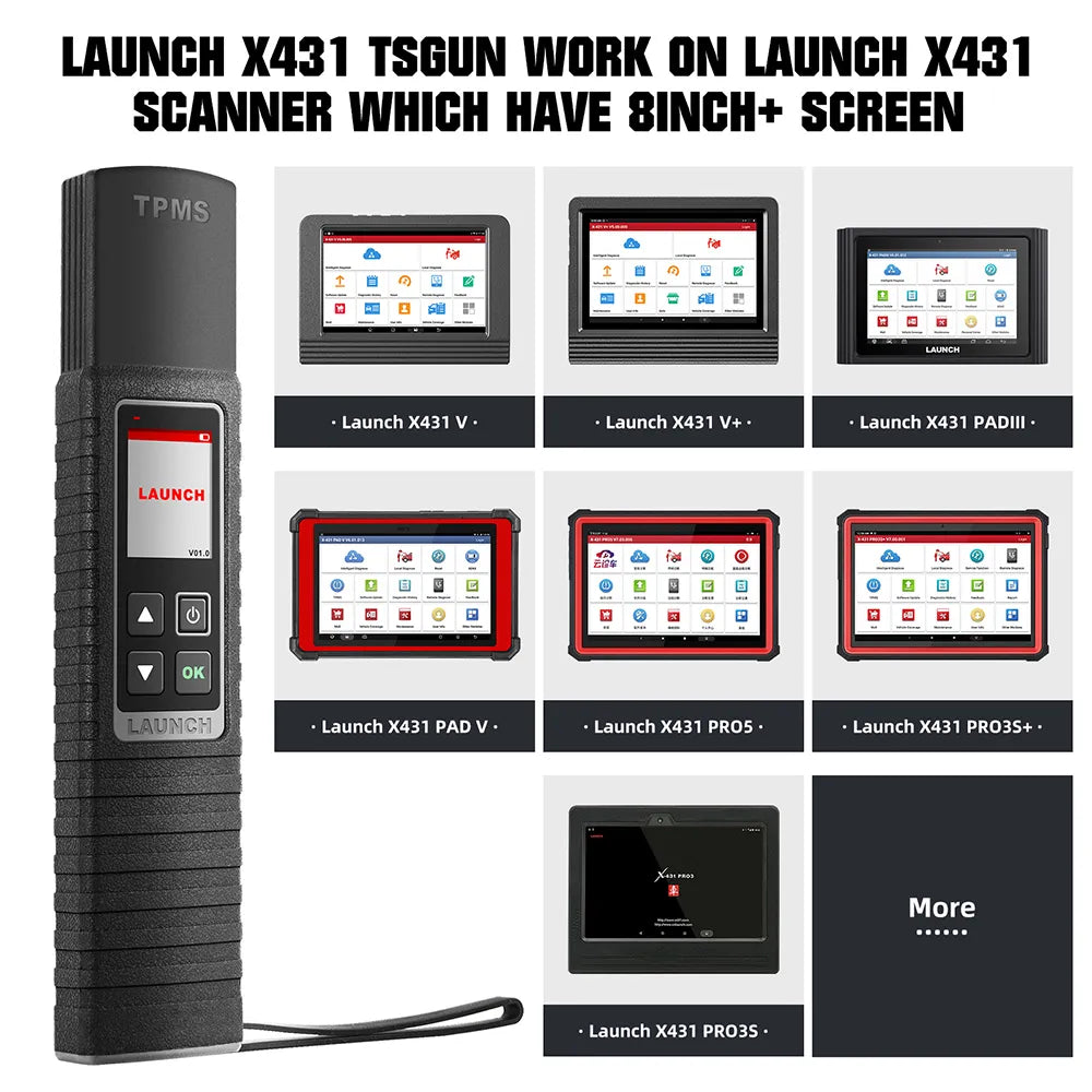 LAUNCH X431 TSGUN TPMS Tire Pressure Diagnostic Tools Active/ Relearn/Program 315Mhz 433Mhz RF-Sensor for X431 V/V+/PRO3S/PAD V EGRKit Shop