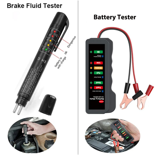 Auto Liquid testing Brake Fluid Tester pen 5 LED indicator display for DOT3/DOT4 electronic pen brake fluid oil tester Digital EGRKit Shop