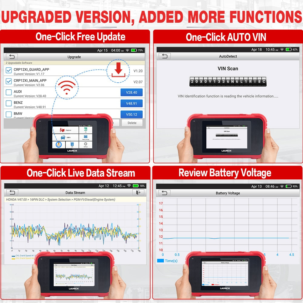 LAUNCH X431 CRP123E Car OBD2 Diagnostic Tools Obd2 Scanner Engine ABS Airbag SRS AT Oil  ETC SAS Code Reader Free Update Online EGRKIT Shop