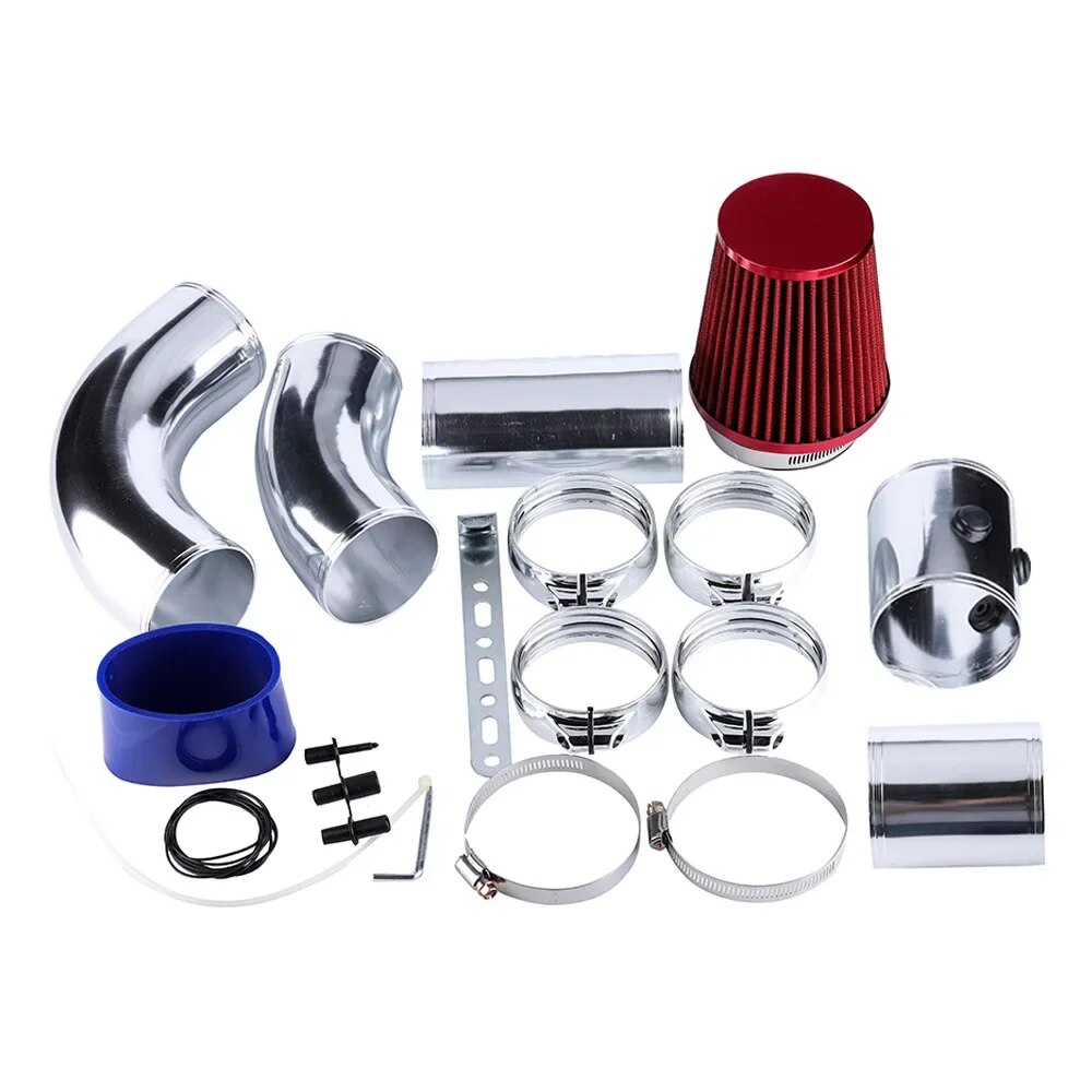 76mm Universal Auto Car Cold Air Intake System 3inch Aluminium Tube intake pipe Kit Turbo direct cold air Filter system EGRKit Shop