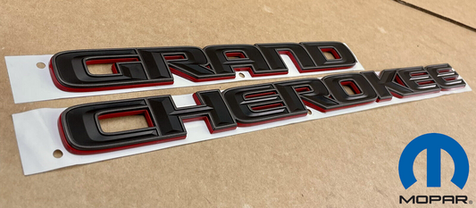 OEM 2017-2020 Jeep Grand Cherokee Black W/ Red Trim Emblem Nameplate EGRKIT Shop