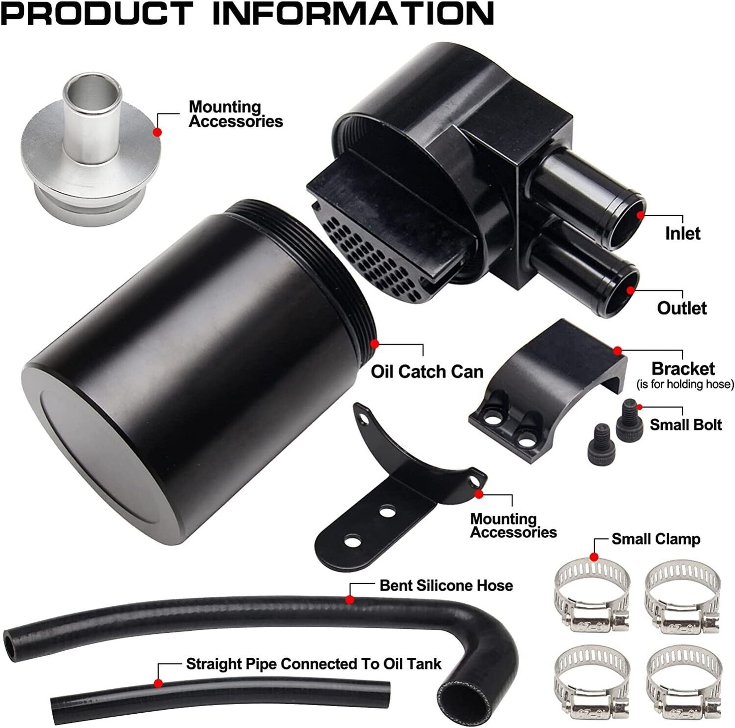 New Performance Aluminum Oil Catch Can Kit for BMW 1 2 3 4 Series N20 / N26 Eng EGRKIT Shop