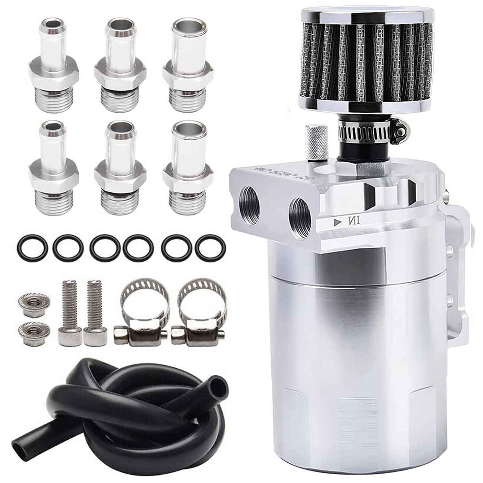 Oil Catch Can Kit Reservoir Baffled Tank with Breather Filter Universal Aluminum EGRKIT Shop