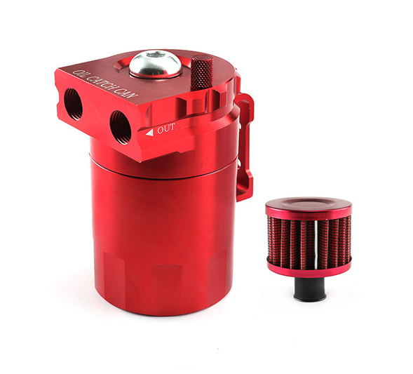 Oil Catch Can Kit Reservoir Baffled Tank with Breather Filter Aluminum Red EGRKIT Shop