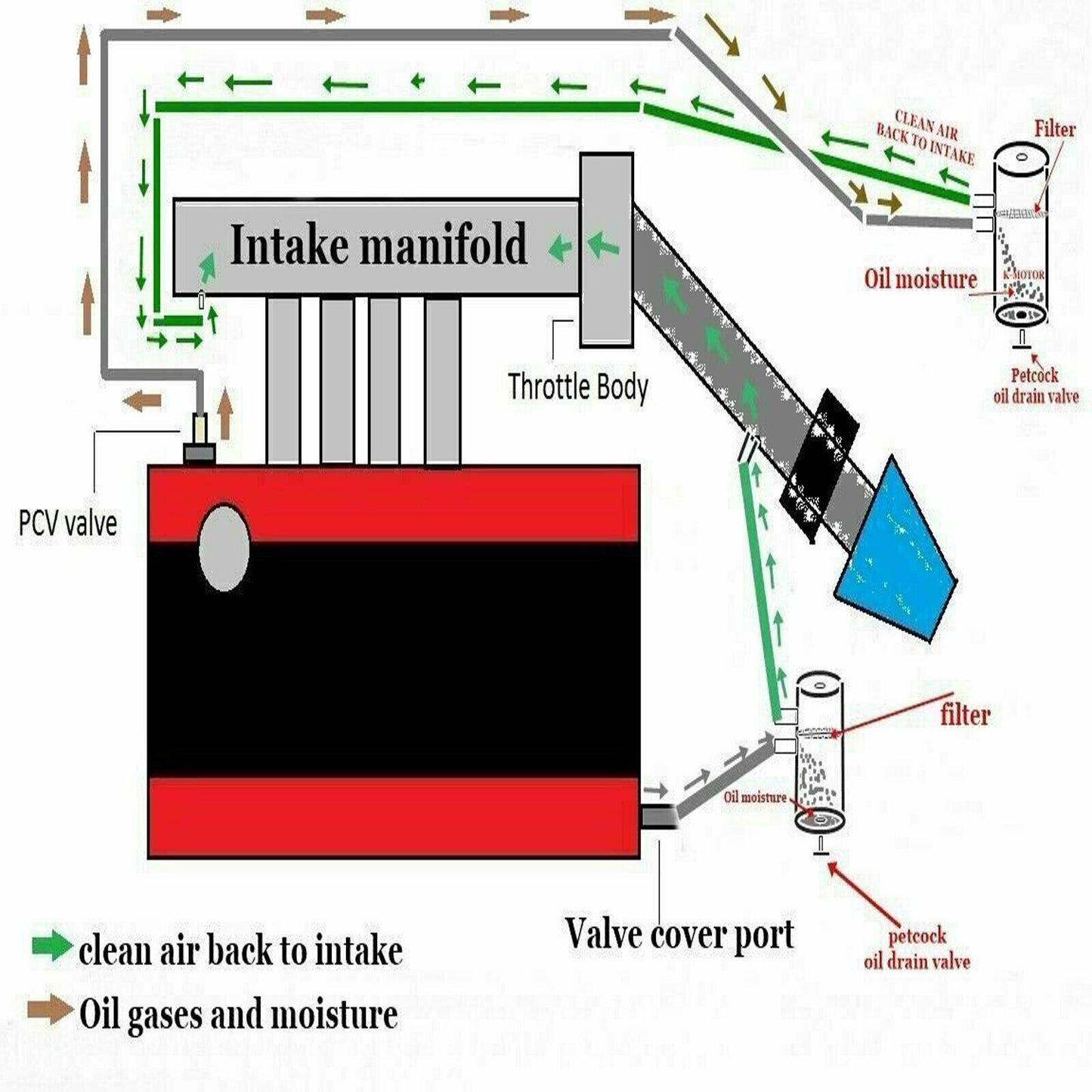 0AN Oil Catch Can Reservoir Tank 2 Port Dual Breather Filter Baffled+ 10ft hose EGRKIT Shop