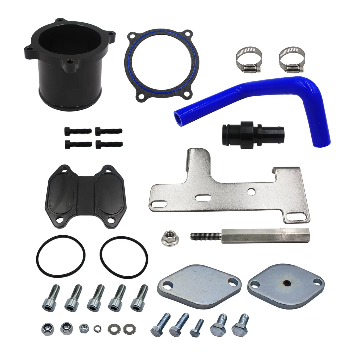 6.7L Cummins Diesel EGR Delete Valve Cooler Kit & BLACK EGR Throttle Valve Delete Kit For 2010 2011 2012 Dodge Ram 2500 3500 Egr Kit